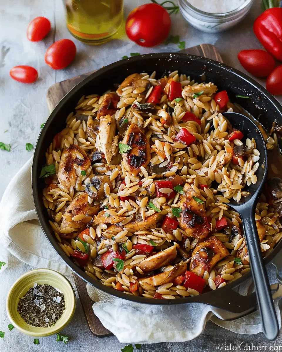 Balsamic Chicken and Veggie Orzo: Easy One-Pot Delight