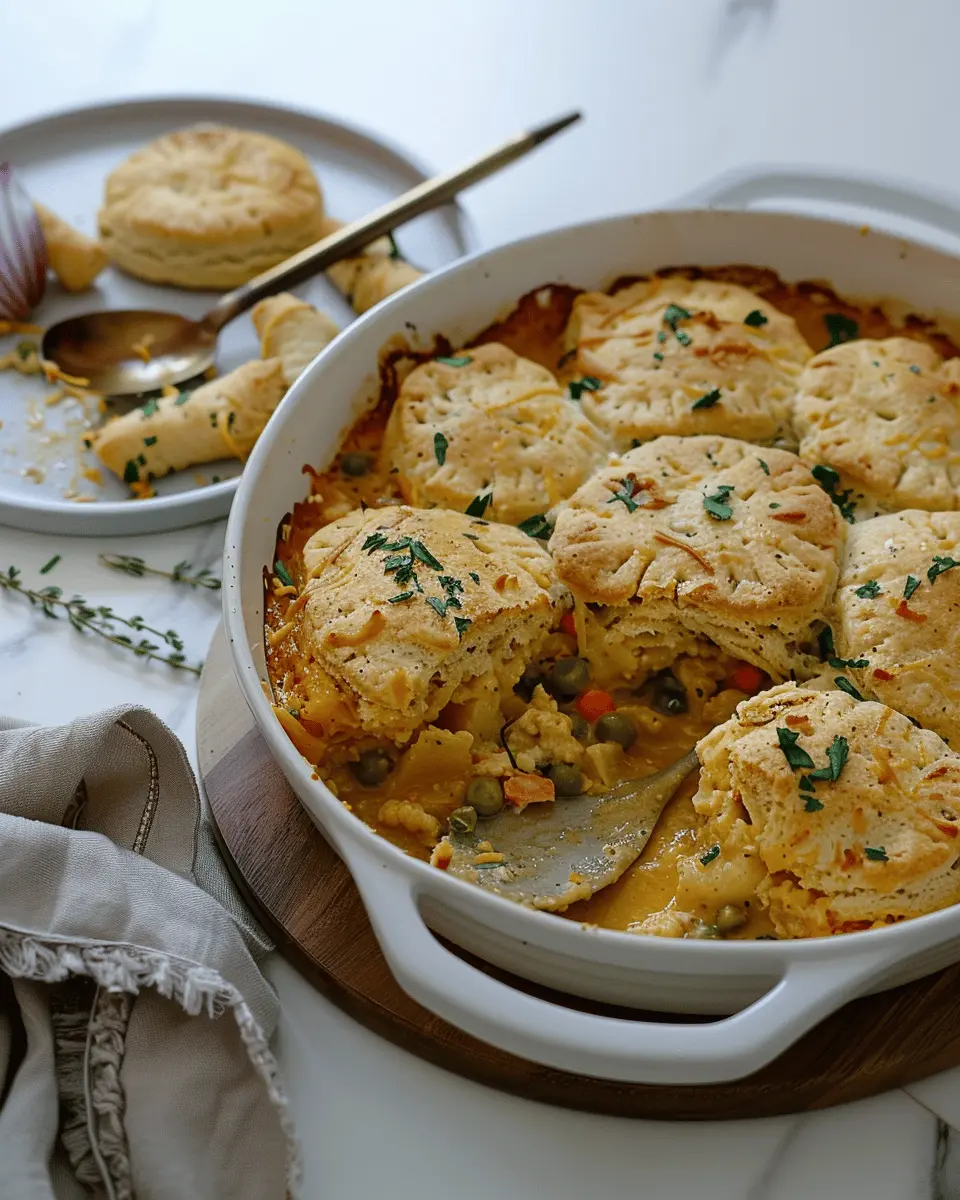 Cheddar Bay Biscuit Pie: Indulgent Comfort with Turkey Bacon & Chicken Ham