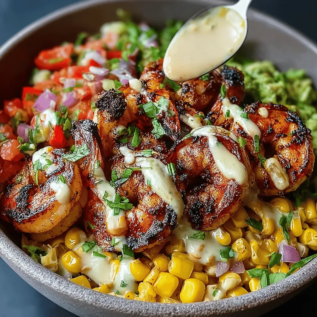 Grilled Shrimp Bowl: Indulgent Corn Salsa & Creamy Sauce Bliss