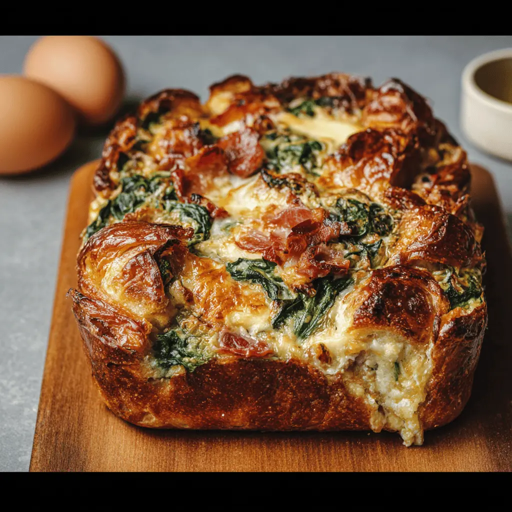 Spinach & Prosciutto Croissant Strata: A Cozy Weekend Delight