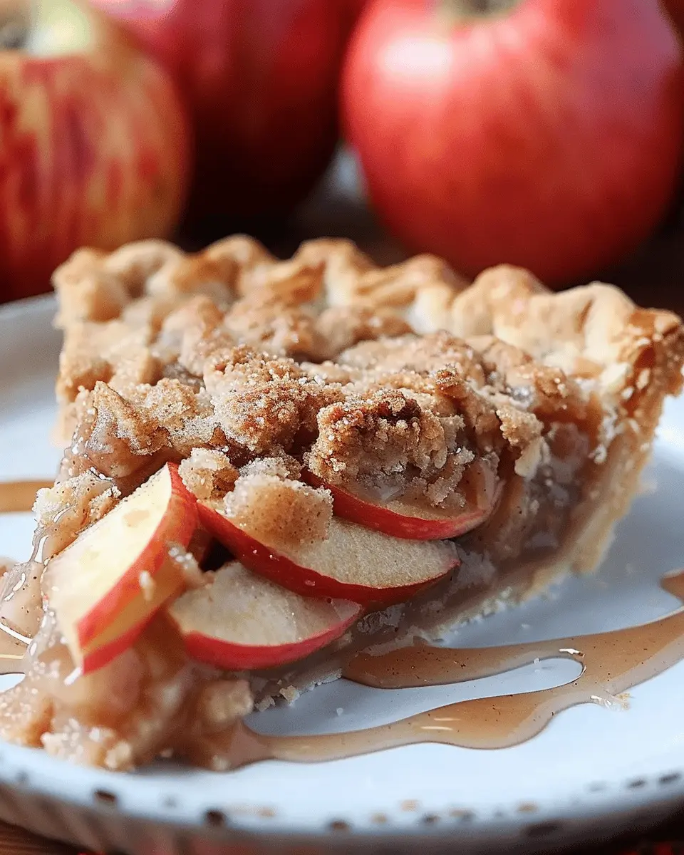 Apple Crumb Pie Recipe: Indulgent Fall Dessert with Glaze Drizzle