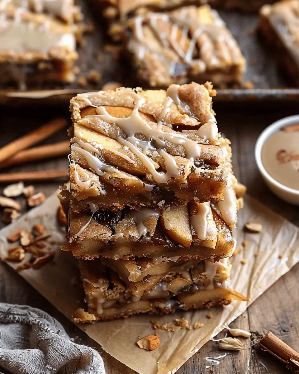 Brown Butter Apple Blondies: Indulgent Treat with Cinnamon Maple Glaze