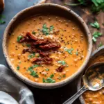 Creamy Lentil Sun-dried Tomato Soup