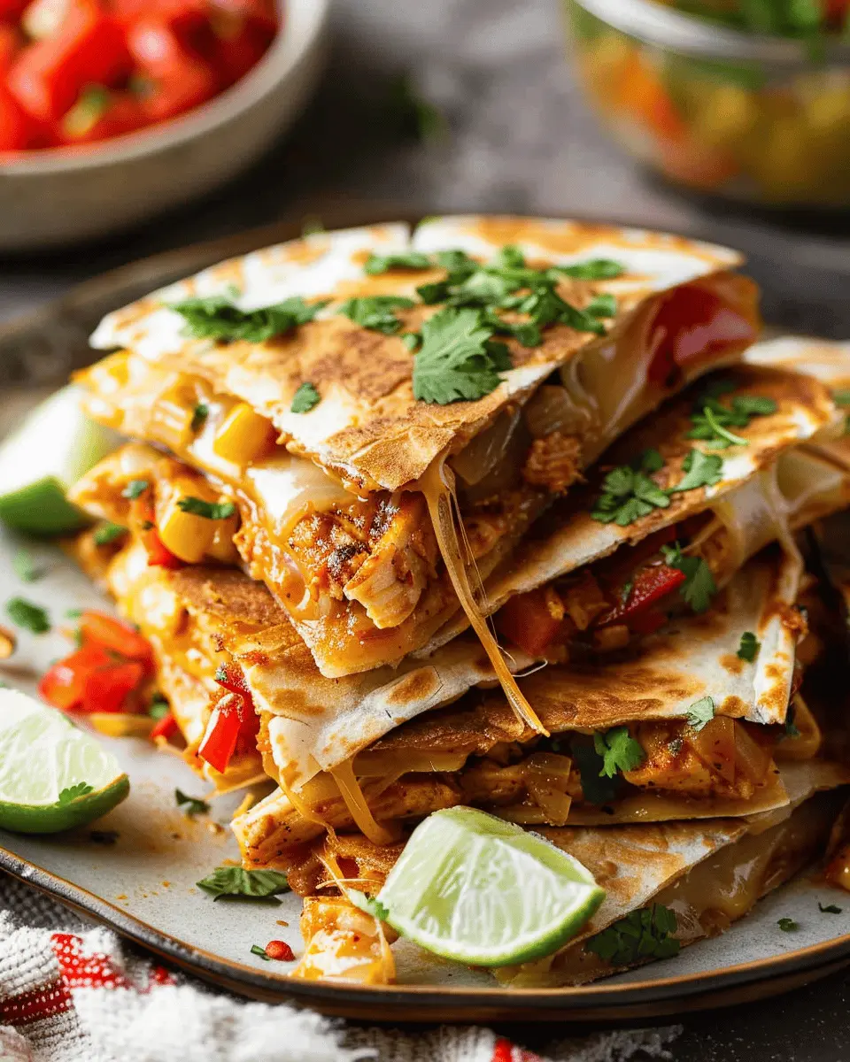 Easy Chicken Fajita Quesadillas – Cheesy, Flavorful, and Fun to Make