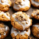 Pumpkin Streusel Crumble Cookies with Maple Glaze – Soft, Spiced & Sweetly Glazed!