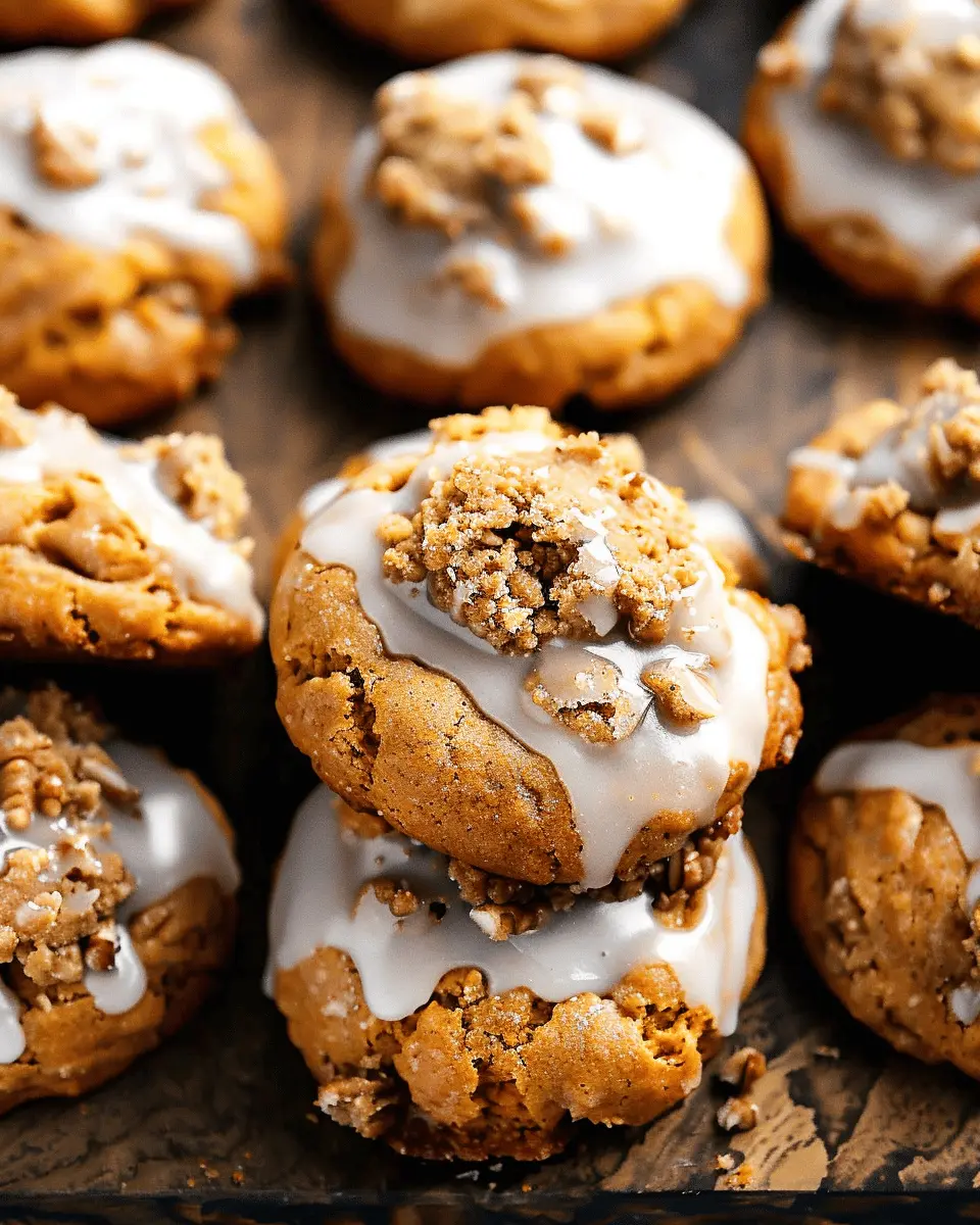 Pumpkin Streusel Crumble Cookies: Soft, Spiced & Sweetly Glazed