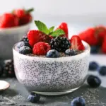 Chia Pudding with Almond Milk & Berries