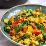 Tofu Scramble with Spinach & Bell Peppers