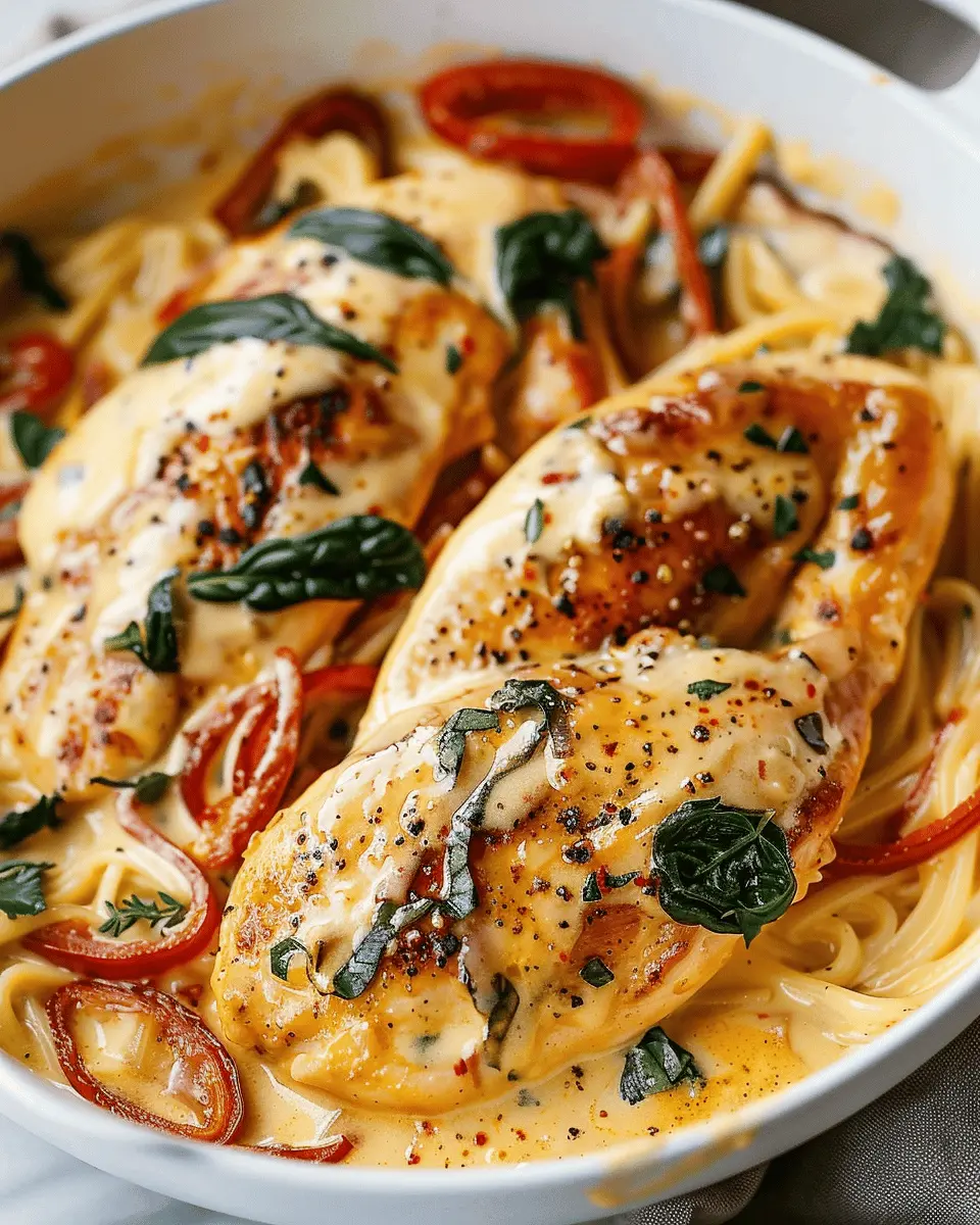 Creamy Tuscan Chicken Delight with Turkey Bacon and Spinach