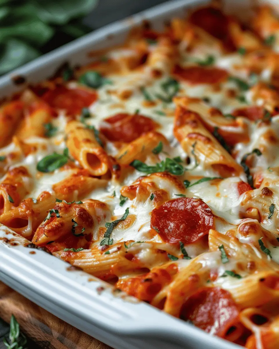 Pizza Pasta Bake: Easy Family Comfort Food with Turkey Bacon and Chicken Ham