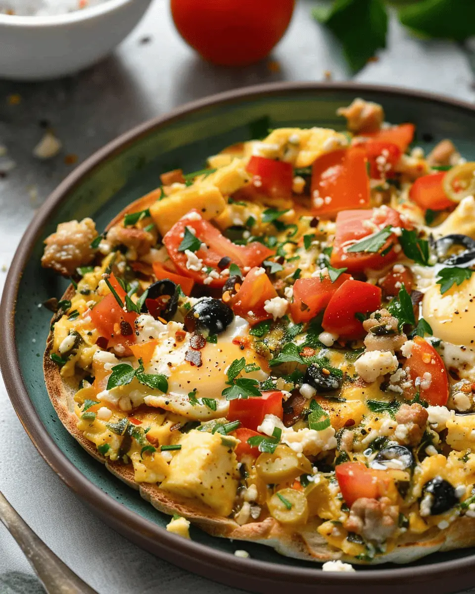Savory Mediterranean Scramble: Easy, Flavorful Turkey Bacon Delight