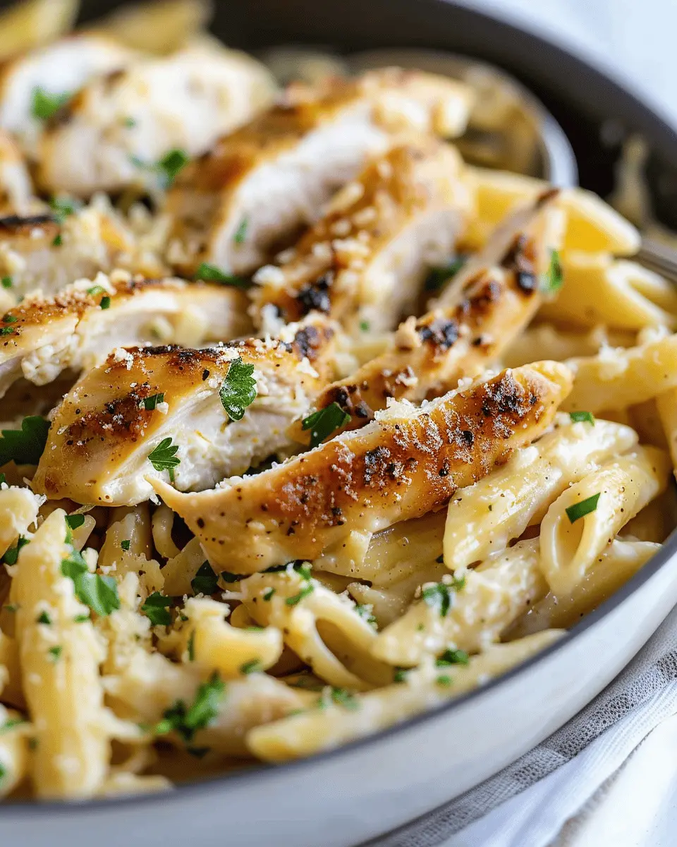 Healthy Garlic Parmesan Chicken Pasta