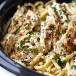 Crockpot Garlic Parmesan Chicken Pasta Recipe