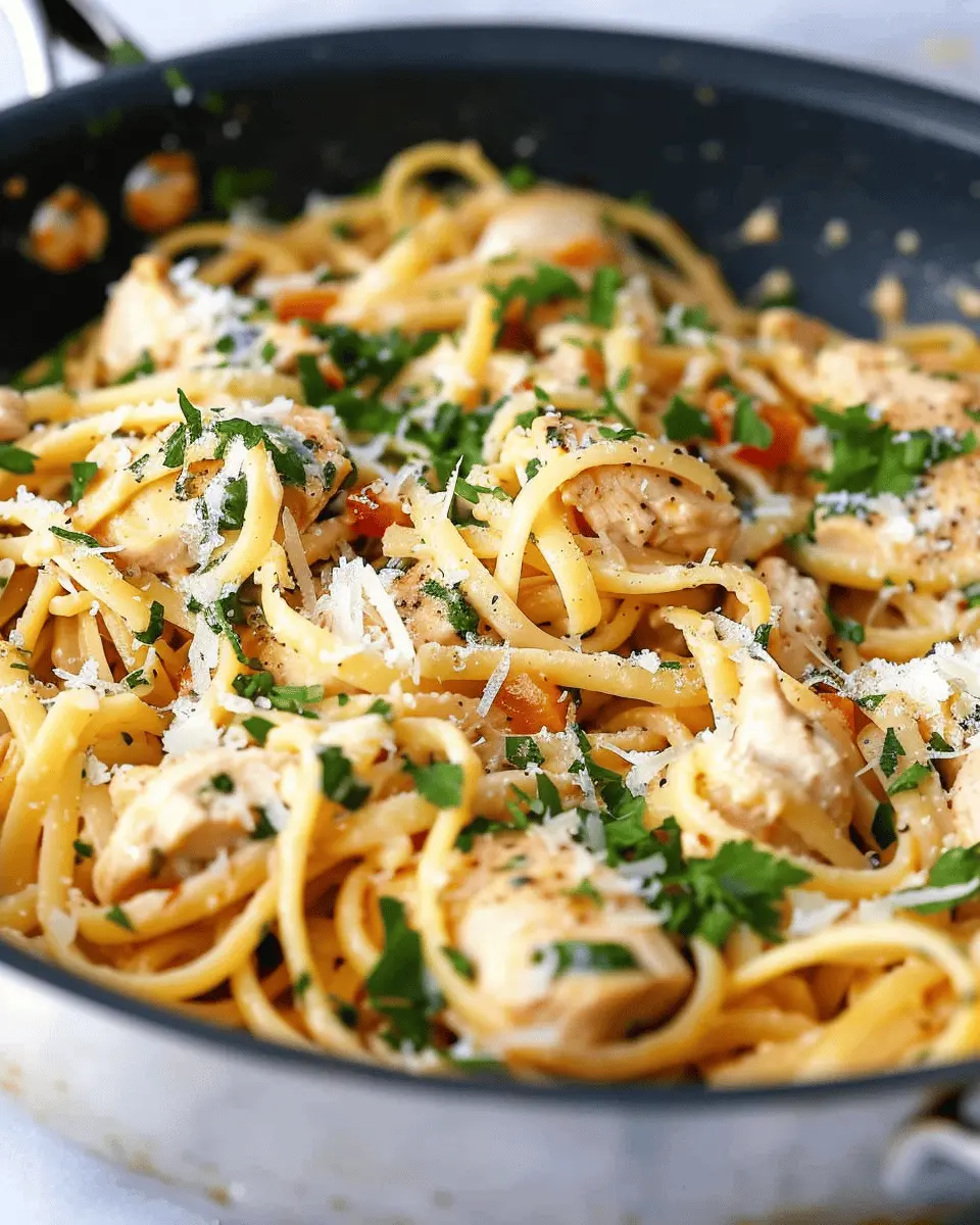 One Pan Chicken Pasta: Irresistible Garlic Parmesan Delight