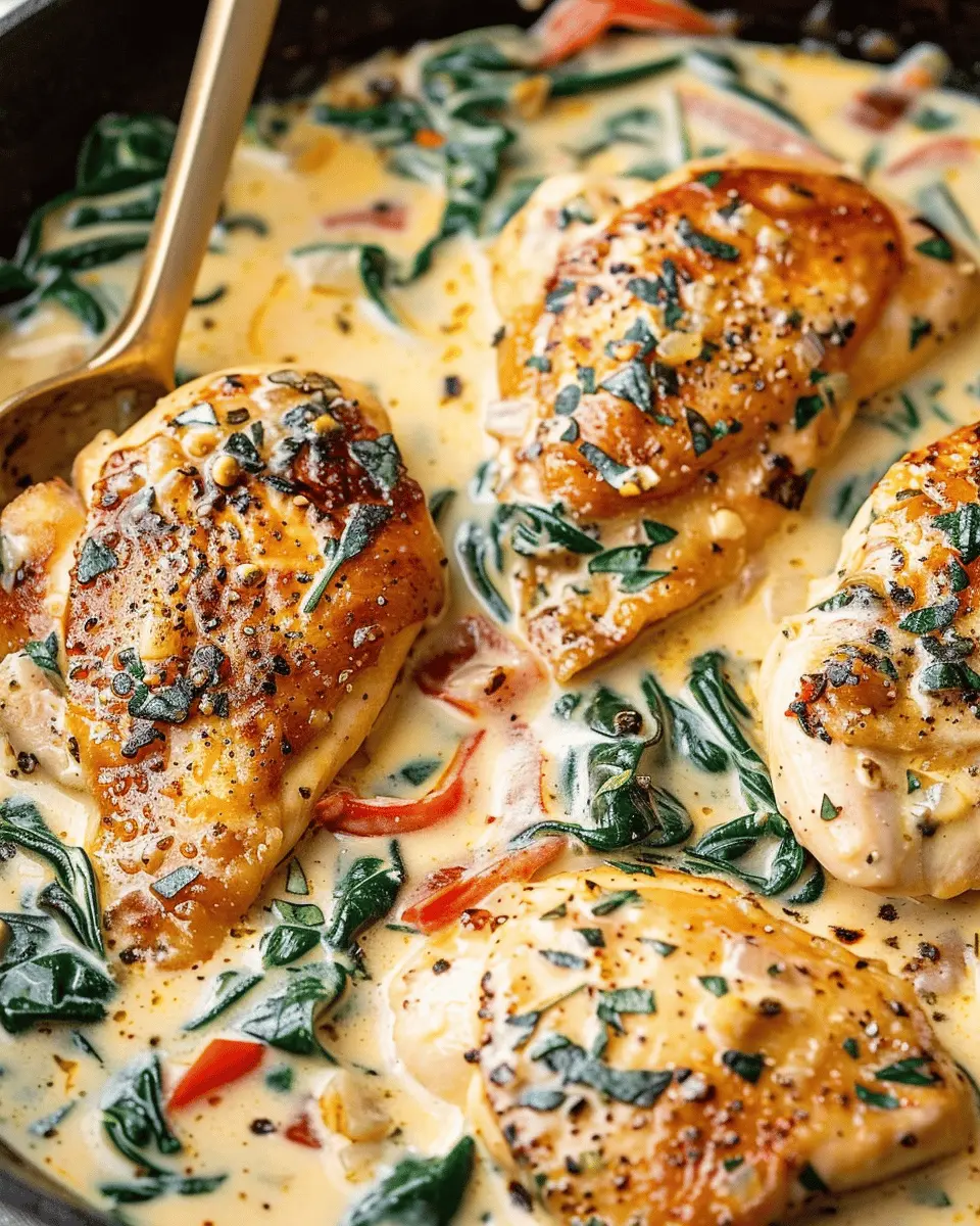 Easy Creamy Tuscan Garlic Chicken Recipe with Savory Turkey Bacon