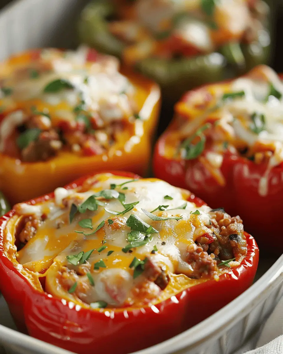 Stuffed Bell Peppers: Easy Turkey Bacon & Chicken Ham Delight
