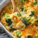 Creamy Chicken Broccoli Rice Cheese Casserole