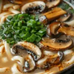 Miso Udon Noodle Soup with Teriyaki Mushrooms