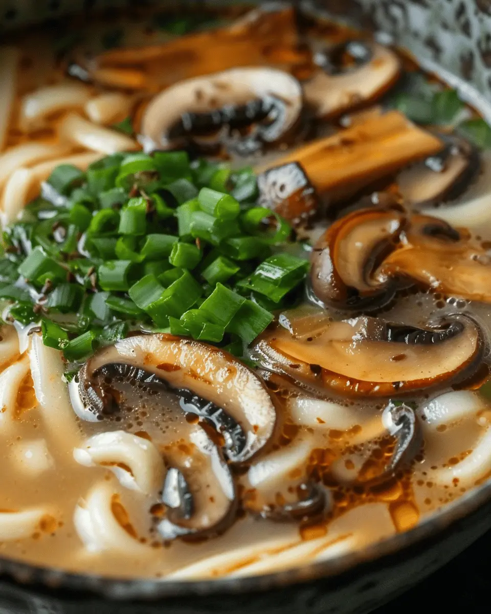 Miso Udon Noodle Soup: Deliciously Healthy with Teriyaki Mushrooms