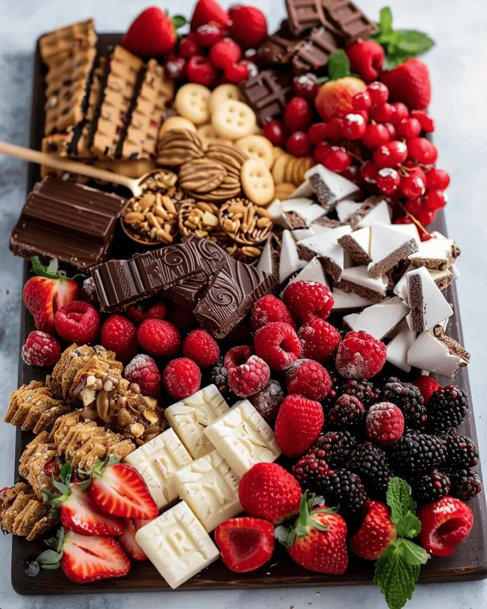 Red and White Dessert Charcuterie Board for Easy Entertaining