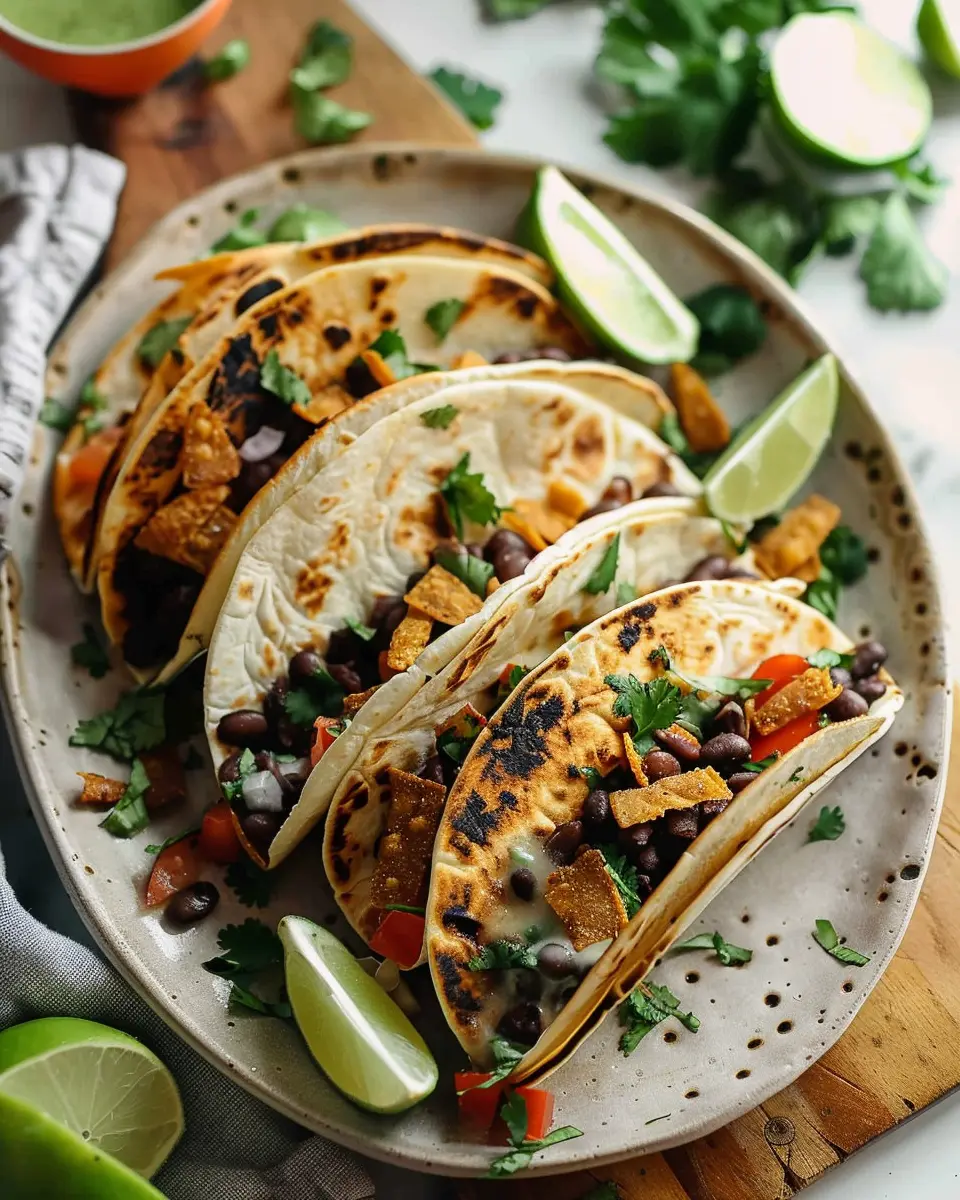 Quick and Easy Vegetarian Tacos: Crispy Black Beans Delight
