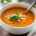 Tomato and Basil Soup with Parmesan