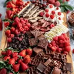 Red and white dessert charcuterie board