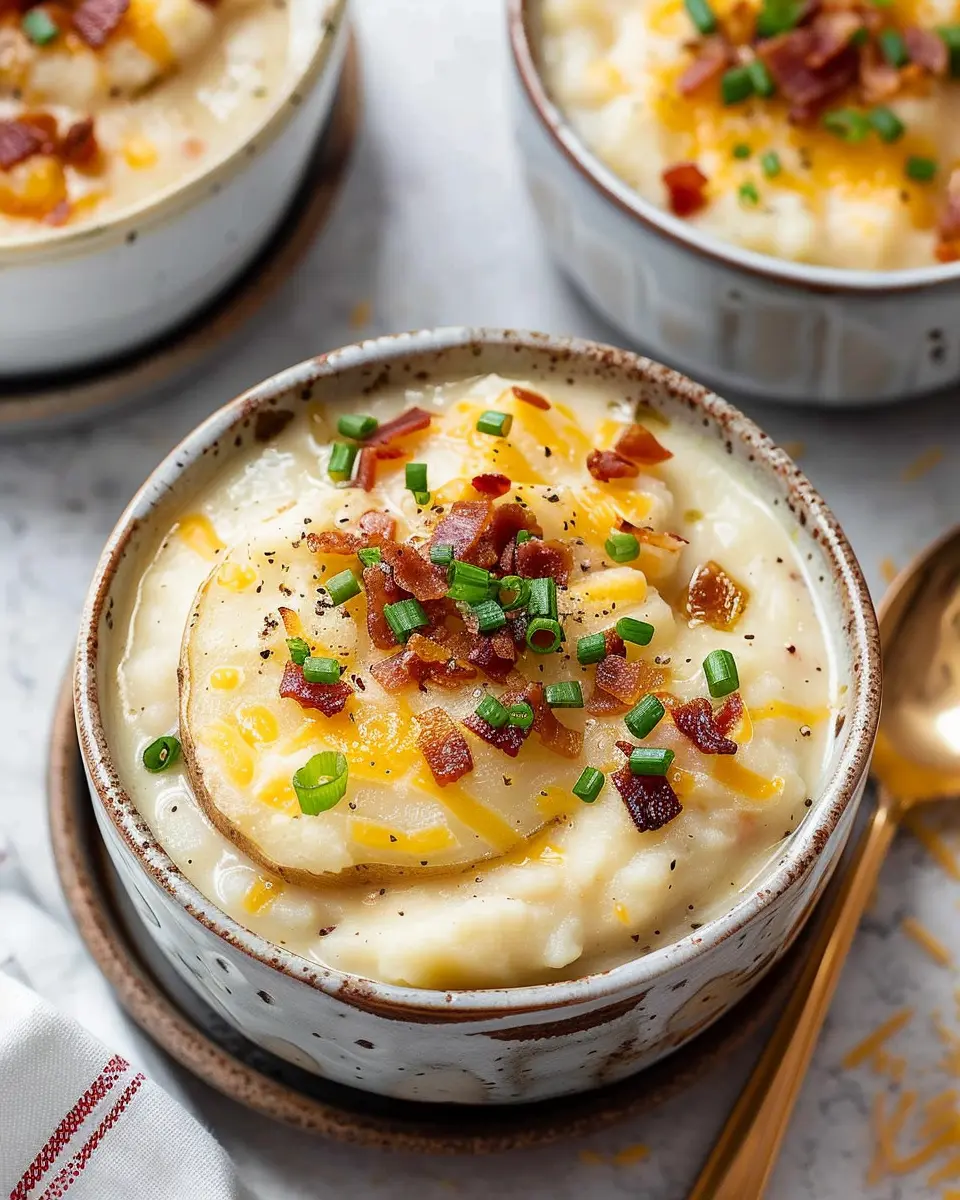 Baked Potato Soup: Indulgent Comfort with Turkey Bacon and Chicken Ham