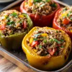 Easy Stuffed Bell Peppers with Ground Beef and Rice