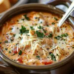 Crock Pot Creamy Chicken Parmesan Soup
