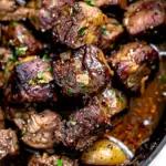 High Protein Slow Cooker Garlic Butter Beef Bites