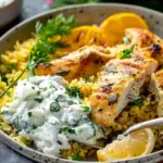 Dump-and-Bake Chicken Tzatziki with Rice Recipe