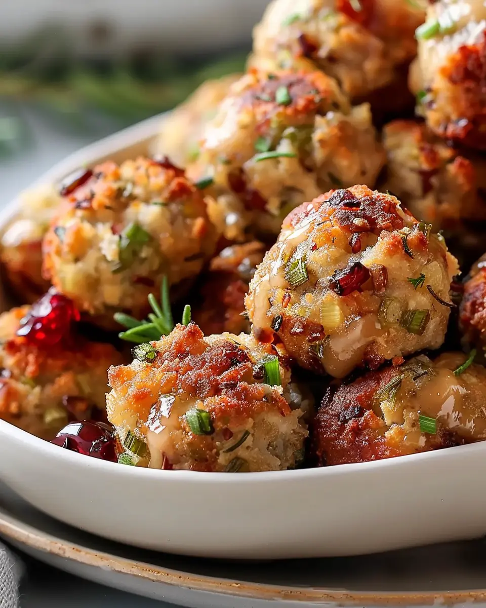 Thanksgiving Stuffing Balls: Easy Turkey Bacon &amp; Chicken Ham Delight
