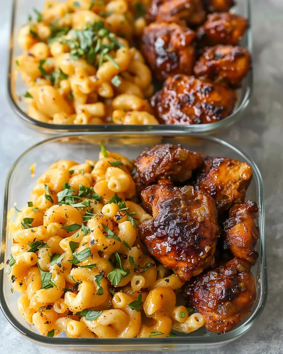 High Protein Honey Garlic Butter Chicken with Mac &amp; Cheese Magic