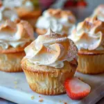 Bourbon Strawberry Angel Food Cupcakes