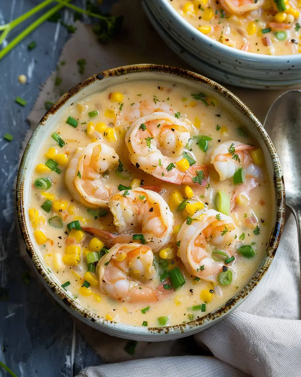 Shrimp and Corn Soup: A Hearty Delight with Turkey Bacon