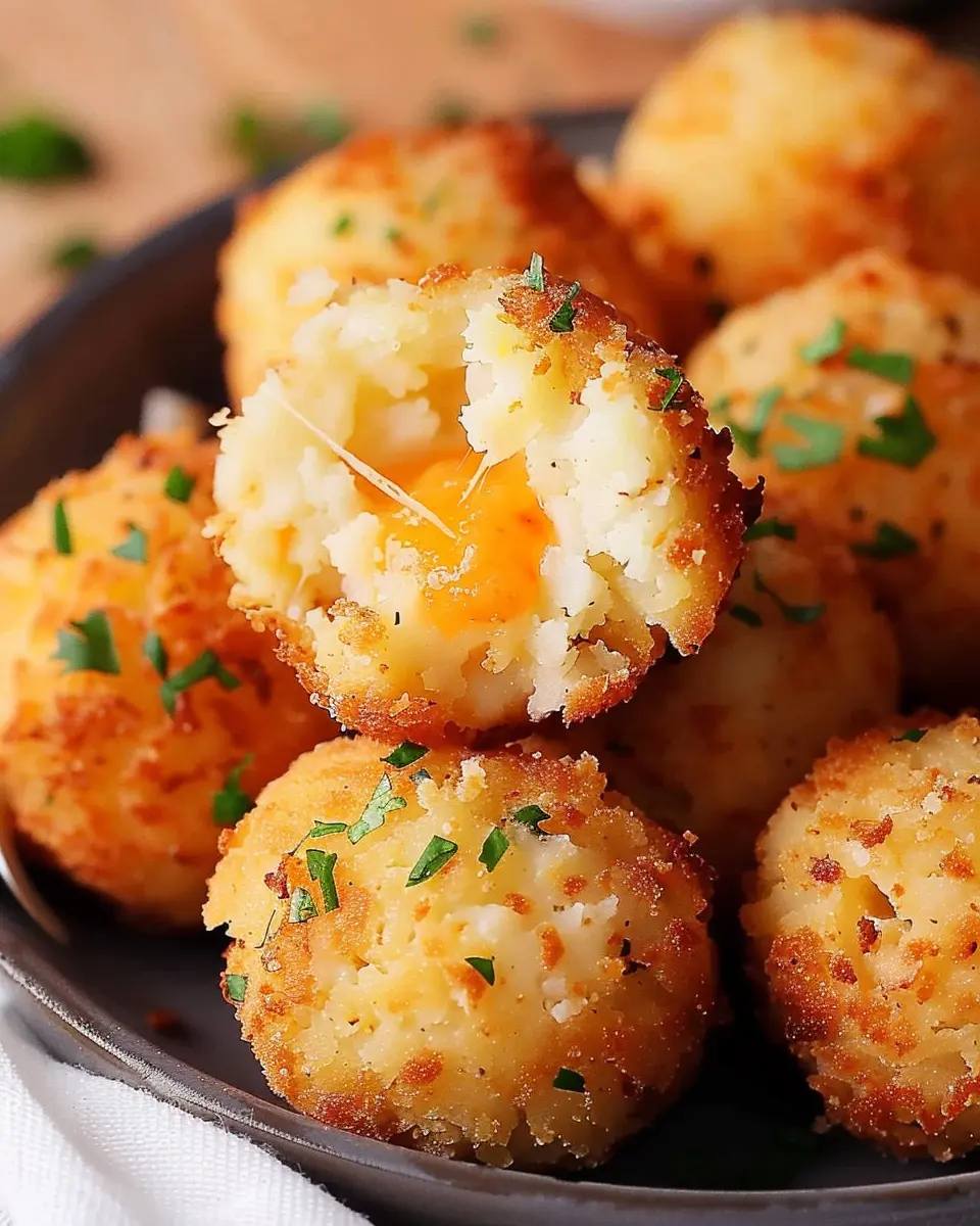 Air Fryer Cheesy Mashed Potato Balls: Indulgent Turkey Bacon Twist