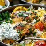 Dump-and-Bake Chicken Tzatziki with Rice