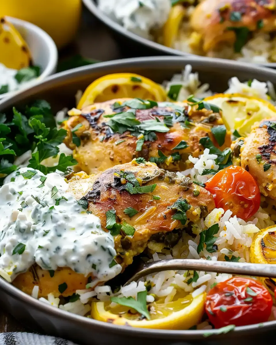 Dump-and-Bake Chicken Tzatziki: Easy Comfort with Rice Delight