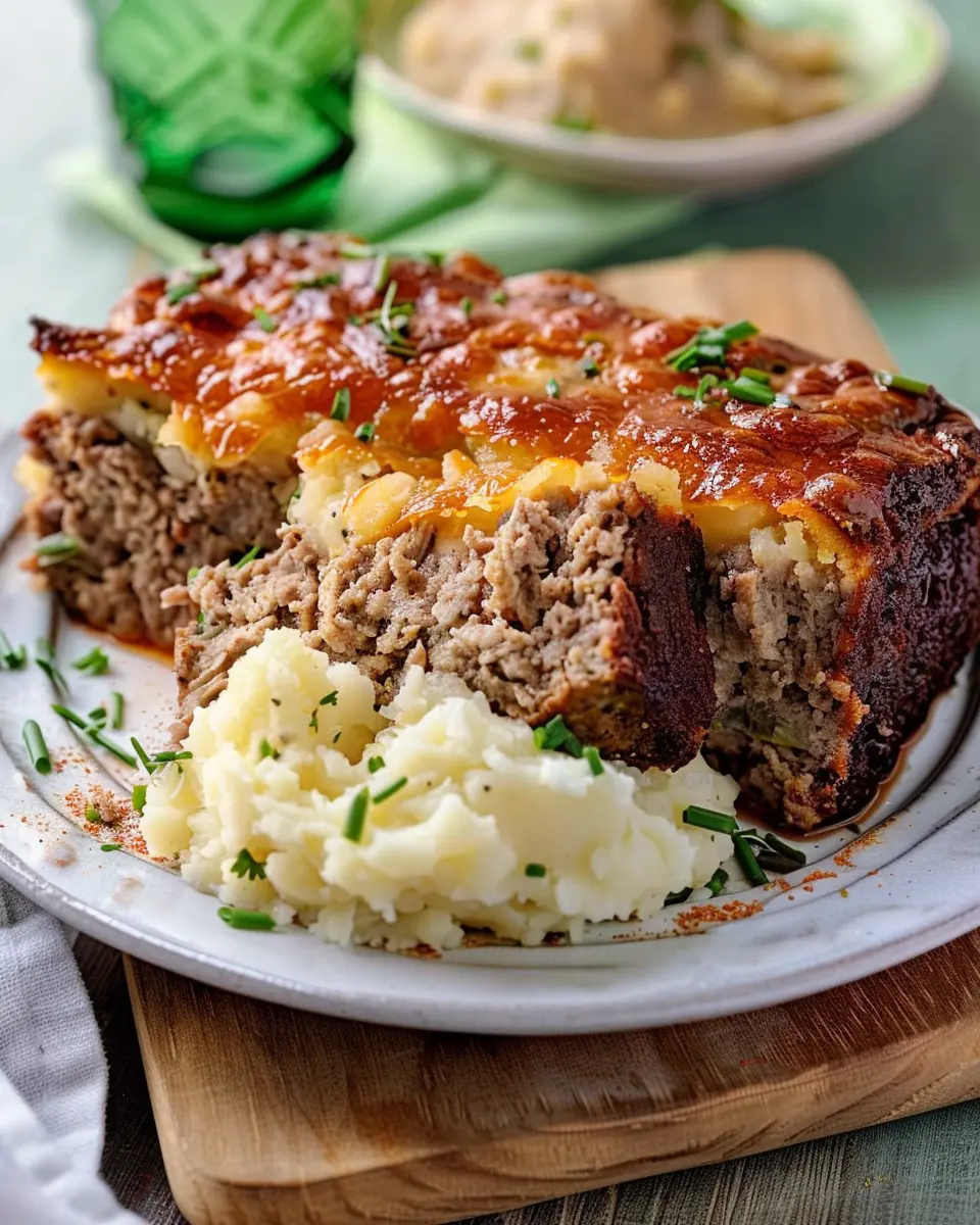 Meatloaf with Mashed Potatoes and Cheese: Juicy Turkey Bacon Twist