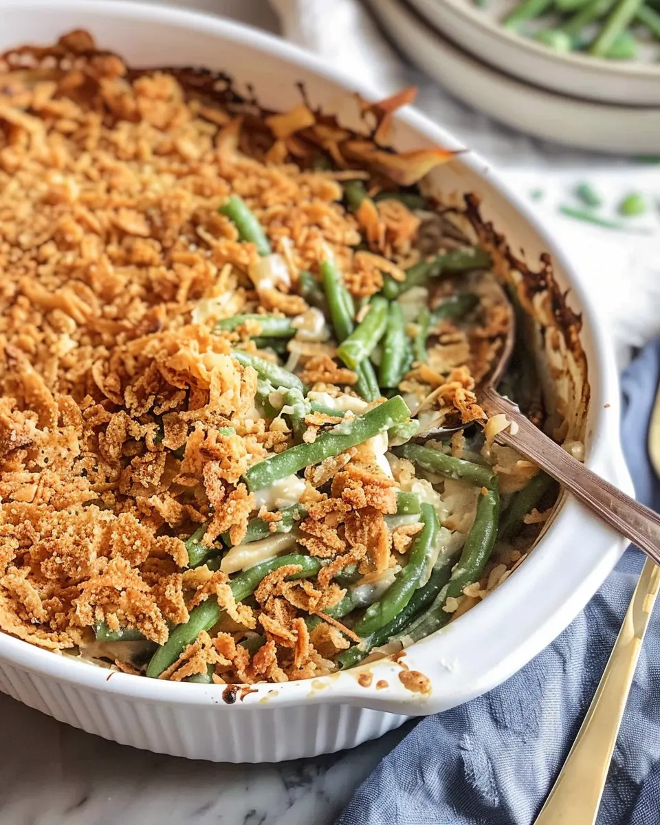 Fresh Green Bean Casserole: Easy Twist with Turkey Bacon and Chicken Ham
