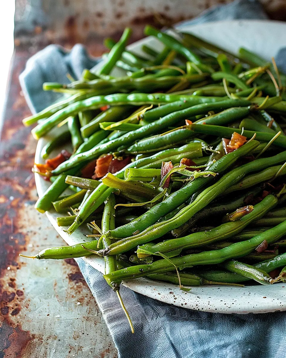 Crack Green Beans: Easy Recipe with Turkey Bacon and Chicken Ham