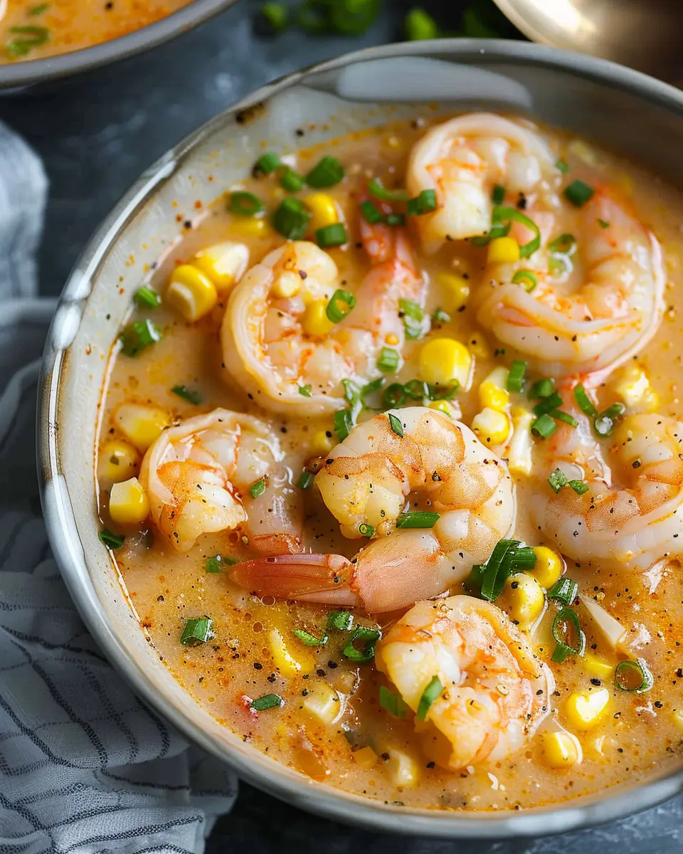 Shrimp and Corn Soup: Easy Comfort Food with Turkey Bacon Delight