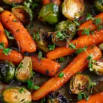 Crispy Maple Glazed Carrots and Brussel Sprouts