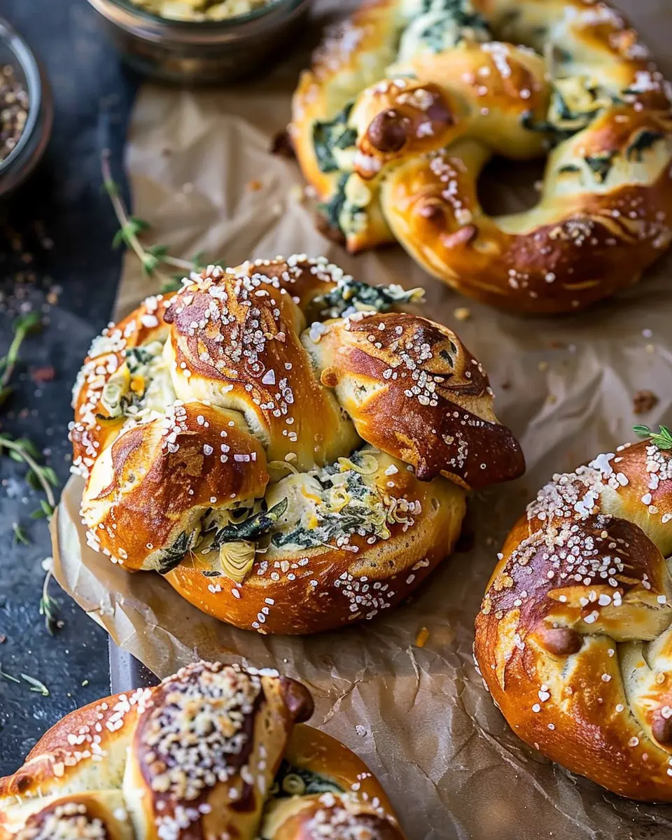 Spinach and Artichoke Stuffed Soft Pretzels: The Ultimate Indulgence