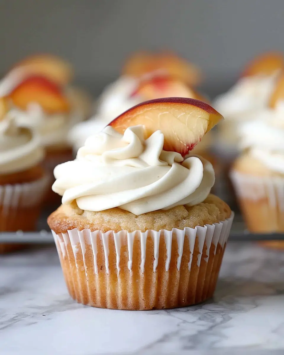 Fresh Peach Cupcakes: Easy Cream Cheese Frosting Delight