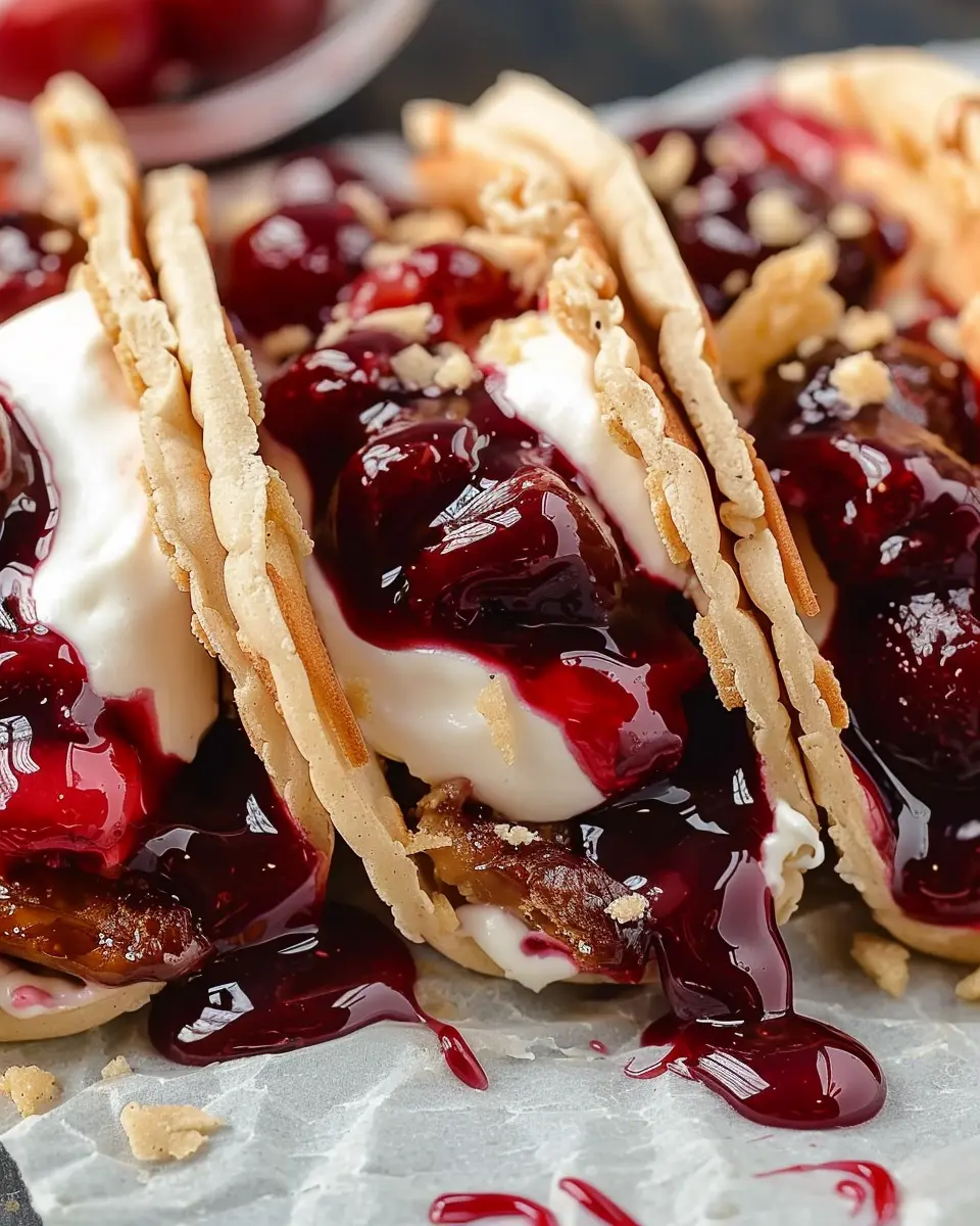 Cherry Cheesecake Tacos: Indulgent Treat for Dessert Lovers