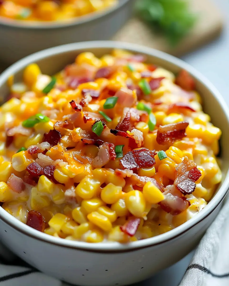 Slow Cooker Cheddar Corn with Bacon: A Creamy Comfort Delight