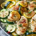 Skillet Lemon Parmesan Chicken Zucchini and Squash