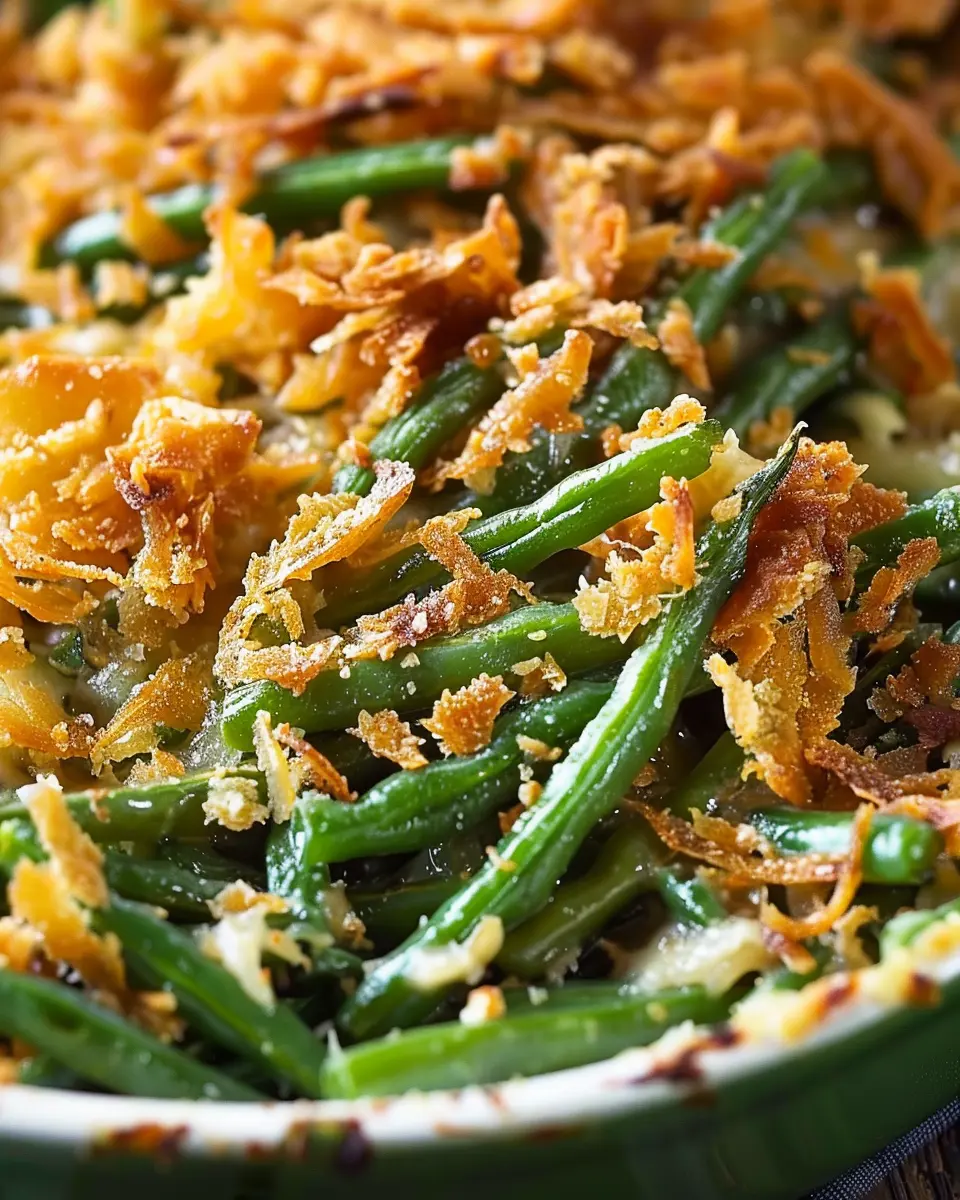 Ina Garten Green Bean Casserole with Turkey Bacon and Chicken Ham